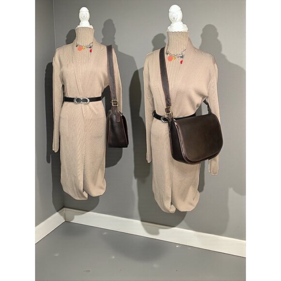 VTG Coach Shoulder Bag 9170 Mahogany Leather Brass Crossbody Early 80s NYC + Tag - Picture 3 of 11